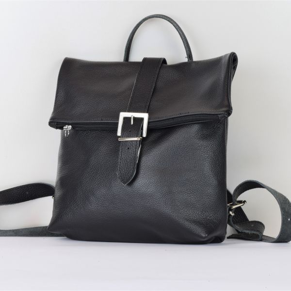 Μαύρη τσάντα από γνήσιο δέρμα Donnati Leather