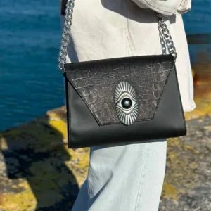 Δερμάτινη γυναικεία boho τσάντα ώμου